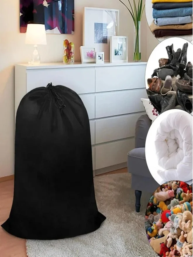 1 تشيس 1CHASE Super XXL Heavy Duty Oxford Dirty Clothes Travel Drawstring Bags Storage Sack